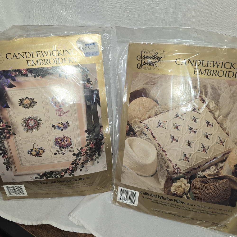 Candlewicking Embroidery Kit Set Bundle Of 2 Brand New!